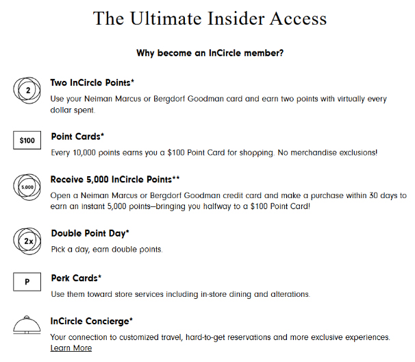 Neiman Marcus InCircle Reward Points